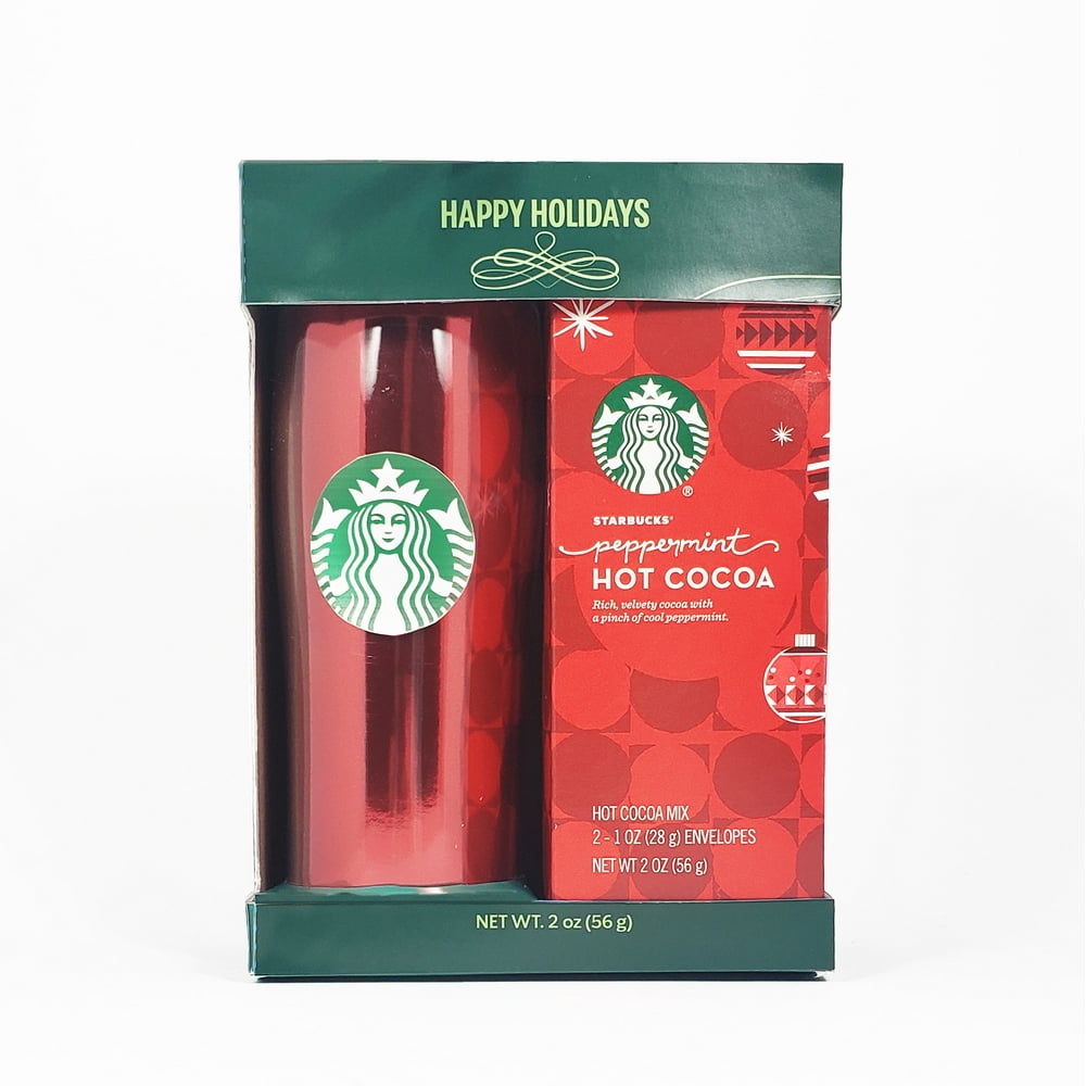 starbucks tall travel mug with cocoa