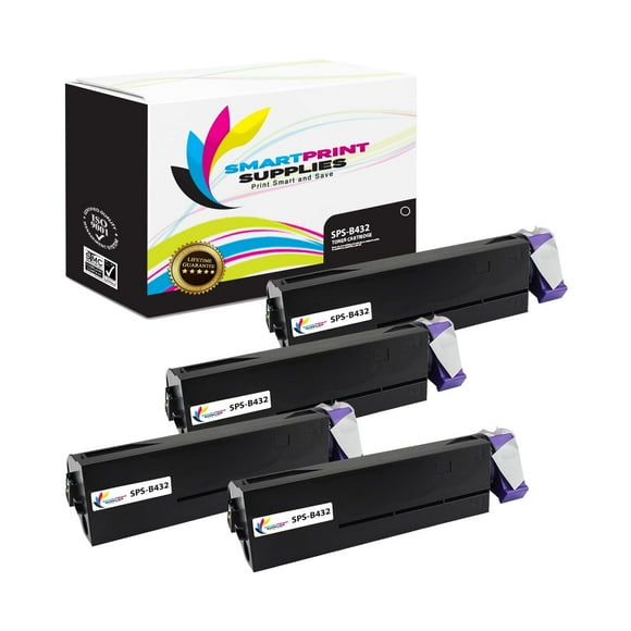 Smart Print Supplies Compatible 45807110 Black Extra High Yield Toner Cartridge Replacement for Okidata B432DN B512DN, MB472 MB492 MB562 Printers (12,000 Pages) - 4 Pack