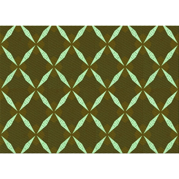 Ahgly Company Machine Washable Indoor Rectangle Transitional Green Onion Green Area Rugs, 2' x 5'