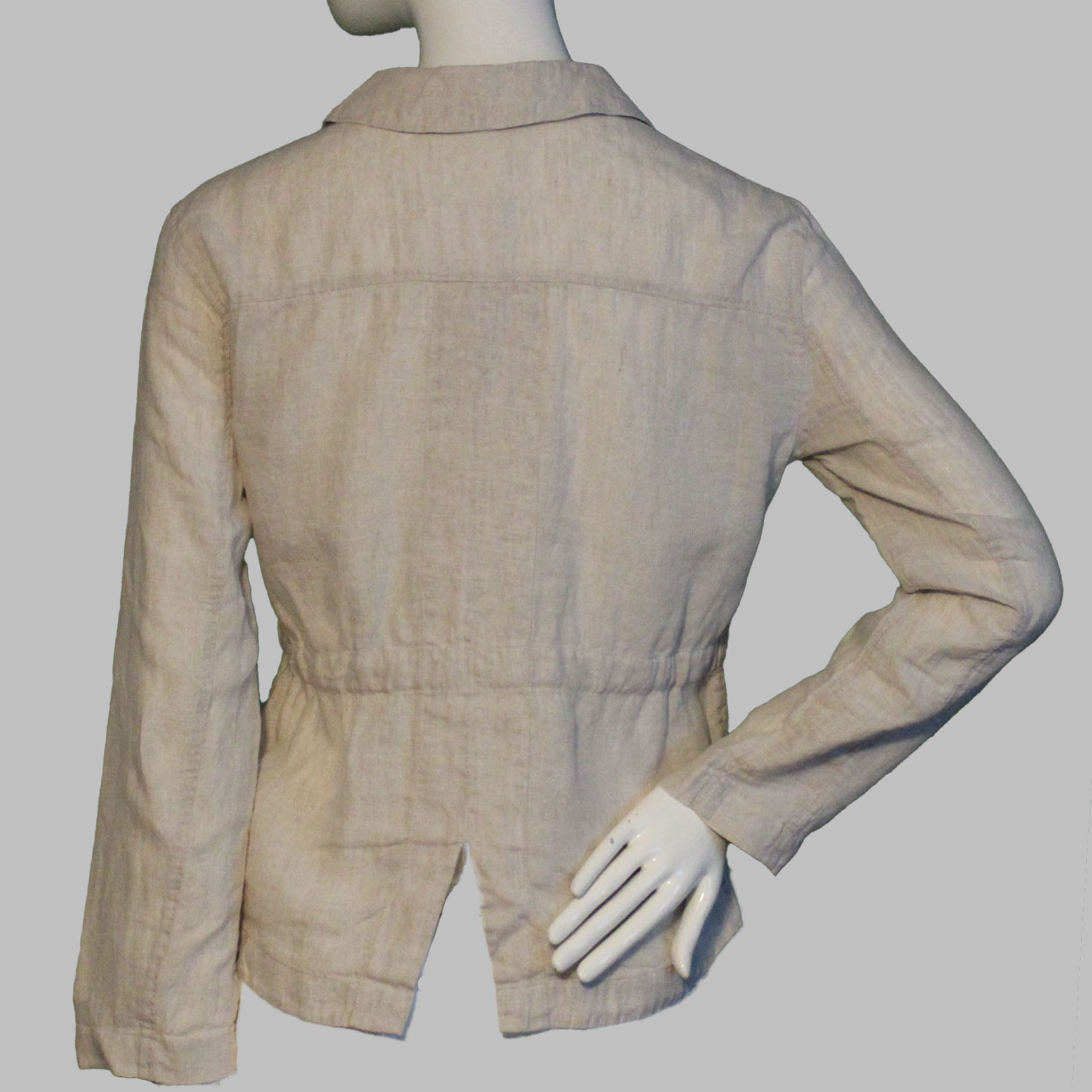 Lands End Women's Size 2 Petite, Long Sleeve Linen Jacket