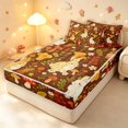 thumbnail image 2 of Homewish Kawaii Rabbit Animals Zipper Twin Comforter Sets with Fitted Sheet and 2 Pillowcases,Rustic Plant Mushrooms Zipper Bedding Set,Brown,Black Reversible,4pcs, 2 of 8
