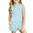 thumbnail image 1 of IFNWSV Ensembles d'Été pour Filles Mode Décontractée Sans Manches Col Rond Imprimé Ensembles de Shorts 5-6 Ans, 1 of 7