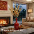 thumbnail image 4 of Abbraccia Flor artificial dorada, baya roja, follaje sintético, recipiente de la fortuna de Año Nuevo, decoración de sala de estar, 4 of 6