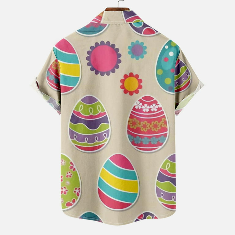 ZCFZJW Happy Easter Shirts for Men Clearance Summer Short Sleeve