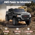 thumbnail image 6 of Joyracer 2 Seater 24 Volt Ride on Toys, Licensed GMC 4WD/2WD Switchable Ride on Car for Big Kids with Remote, Bluetooth, Fold Down Tailgate, Rear Storage, Black, 6 of 16