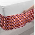 thumbnail image 2 of Abstract Bed Skirt, Geometric Layout of Concentric Rhombus Colorful Elements, Elastic Bedskirt Dust Ruffle Wrap Around for Bedding Decor, 4 Sizes, Indigo Eggshell, by Ambesonne, 2 of 2