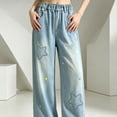 thumbnail image 6 of Toddler Pants Girls Summer Breathable Denim Long Pants Lightweight Daily Light Blue 5-6 Years, 6 of 8