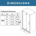thumbnail image 4 of 34 Inch Shower Door 34-36" W x 72" H Bifold Chrome Semi Frameless| Adapt, 4 of 23