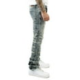 thumbnail image 2 of Crysp Denim Men's Fray Flare Stacked Distressed Ripped Skinny Fit Stretch Jeans (32, Indigo), 2 of 4