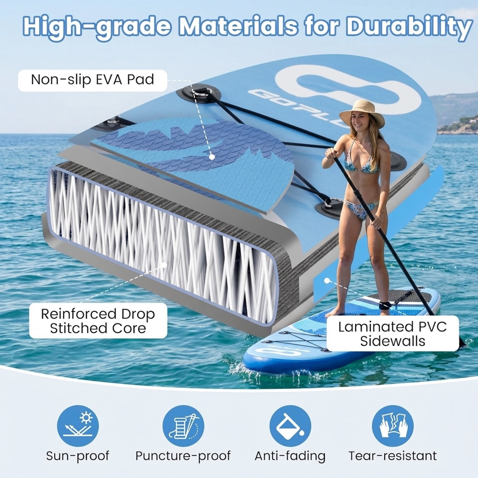 Airfind Inflatable Stand Up Paddle Board with Accessories-S