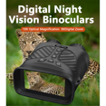 thumbnail image 4 of Day & Night Digital Binoculars with 2.5K UHD Video/40MP Photo, 10X Optical + 8X Digital Zoom, 3" IPS Screen, 3W 850nm IR Illuminator (250-300m Night Vision), Rechargeable 2500mAh Battery,, 4 of 7