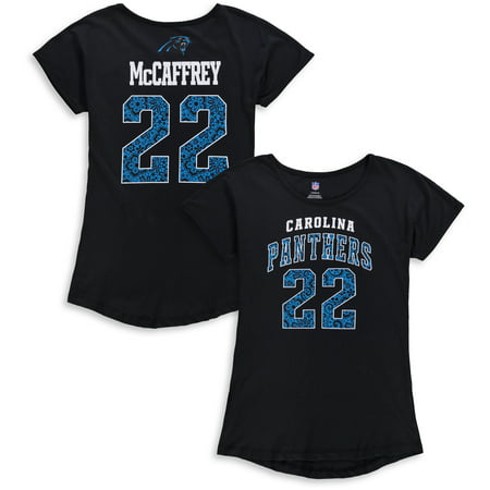 Christian McCaffrey Carolina Panthers Girls Youth Dolman Lace Player Name & Number T-Shirt -