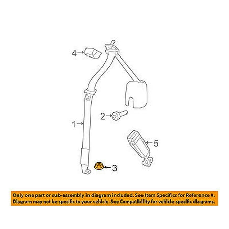Rear Seat Belt - Jeep CHRYSLER OEM 08-16 Wrangler Rear Seat Belt-Outer Belt Nut 6508792AA