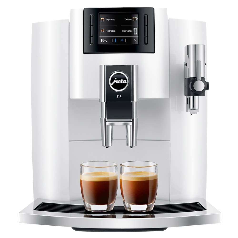 Jura E8 (NAA) Automatic Espresso Machine (2021 Release) (Piano White)