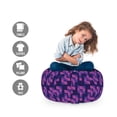 thumbnail image 2 of Synthwave Storage Toy Bag Chair, Purple Toned Gradient with Futuristic Cubic Geometric Forms, Stuffed Animal Organizer Washable Bag, Small Size, Indigo Fuchsia and Royal Blue, by Ambesonne, 2 of 3
