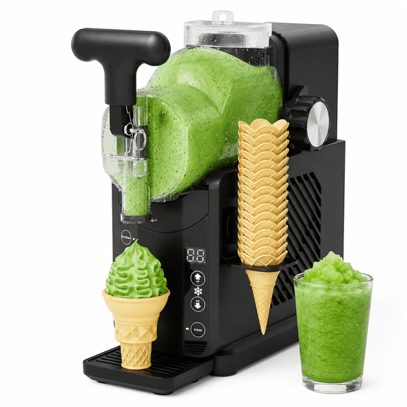 Friwest Slushy Machine, Ice Cream Machine with 5 Preset Programs for Home, No Ice Needed