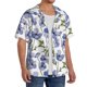 thumbnail image 2 of Balery Blue Flax Flowers Camisa Casual de Manga Corta con Botones para Hombre, Texturizada, Estilo Cubano, para Playa, Verano-X-Large, 2 of 5