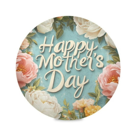 

15.4inch Round Placemats DIY Printing Design Suitable for Kitchen Table Party Decoration Happy Mothers Day