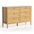 thumbnail image 3 of Joyyskill Mid Century Modern 6 Drawer Dresser 47" Wide Chest of Drawers Wooden Storage Dresser Organizer TV Stand, Natural Oak, 3 of 8