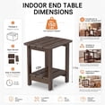 thumbnail image 3 of Ayaya Set of 2 Solid Wood 2-Tier Side Table, Vintage Indoor End Table for Living Room Bedroom Home Office, Dark Brown, 3 of 7