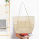 thumbnail image 4 of Bolsos Tejidos Para Damas Malla Playa Natación Bolsas Casual Mujeres Compras Paquete Ropa Bolso de almacenamiento (Beige), 4 of 5