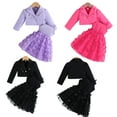 thumbnail image 4 of Chenyin Toddler Baby Girls 2PCS Outfit Fashion Long Sleeve Short Jacket + Halter Dress Two-Piece Set Spring Fall Clothing for 12 Months - 5 Years, 4 of 9