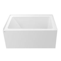 Vanity Art Acrylic Alcove Bathtub with 3 Side Tiling Flange, 48 x 32 inches Slip Resistant Surface 121-Degree Backrest Shower Tub, Reinforced Fiberglass Right Drain Soaking Tub