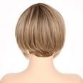 thumbnail image 5 of OneDor 8 Inch Angled Layers Lace Front Wig Relaxed Straight Bob wig (Dark Natural Blonde Blended & Pale Golden Blonde with Dark Roots-OT8/386/624) …, 5 of 7