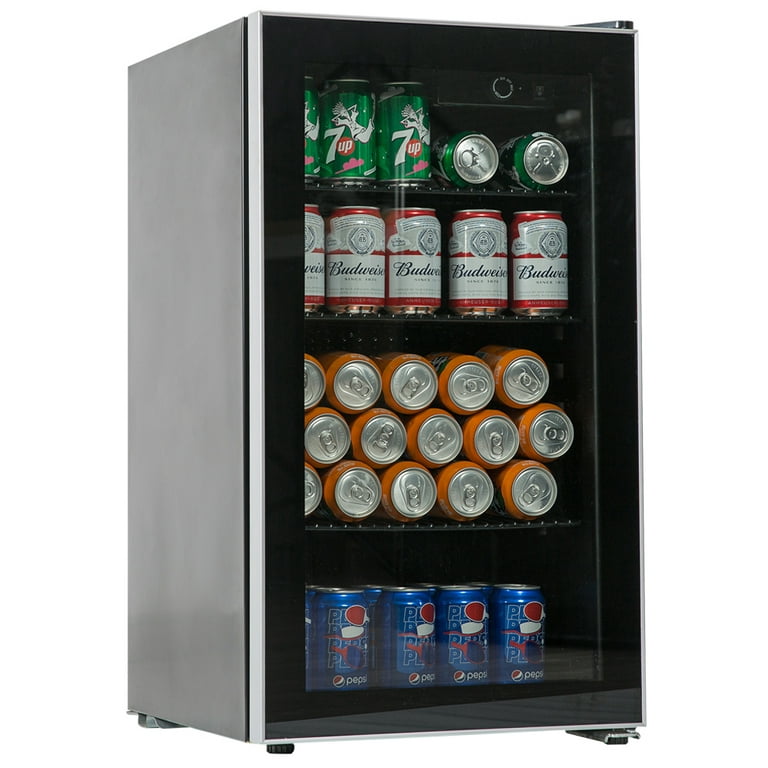 Mini fridge with glass sale door and freezer