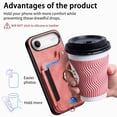 thumbnail image 4 of for Google Pixel 9 Pro XL Phone Case Wallet with Card Holder,PU Leather Flip Folio Case,RFID Blocking Ring Holder Kickstand Wrist Strap Magnetic Protective Women Men Cover,Pink, 4 of 12