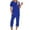 Dark Blue, variant on JGTDBPO Lounge Sets for Women Short Sleeve V-Neck Sleepwear Tops And Cropped Trousers Wide Leg Pants Loose Capri Pajama Set 2 Piece Pj Sets Outfits