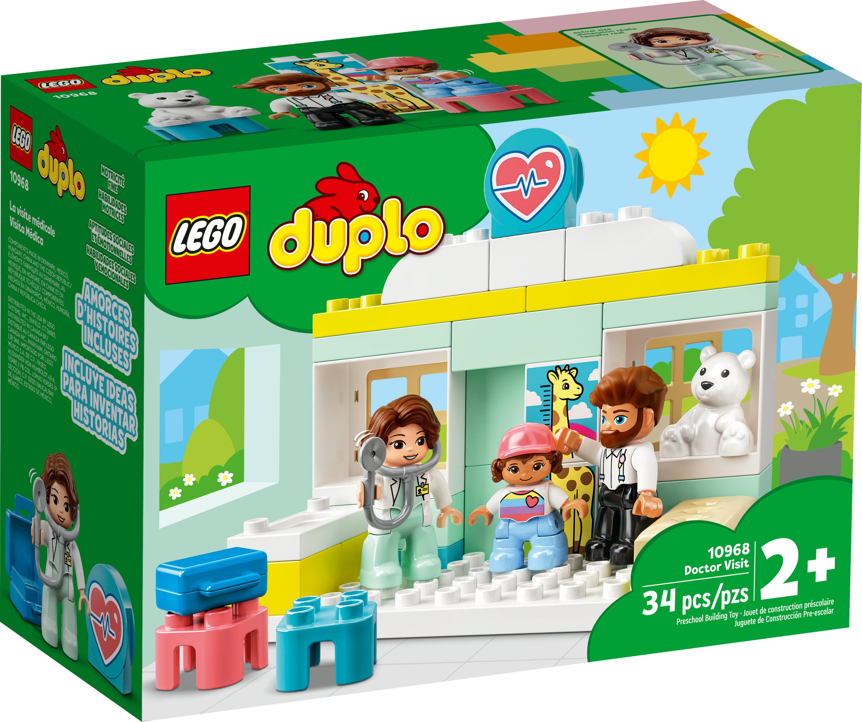 LEGO DUPLO Doctor Visit 10968 - Large Bricks Building Set, Educational Early Learning Toy, Includes Doctor, Father, and Child Great Development Gift for Toddlers, and Boys 2+ Years Old - Walmart.com