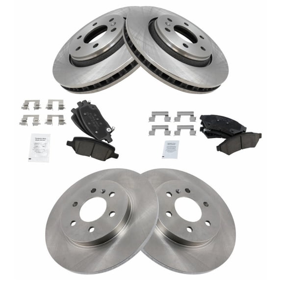 Front & Rear Ceramic Brake Pad & Rotor Kit w/Chemicals For Buick Chevy Saturn