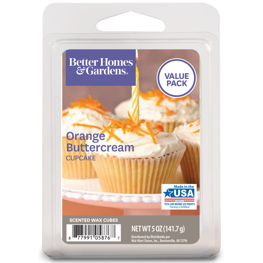 Orange Buttercream Cupcake Scented Wax Melts, Better Homes & Gardens, 5 oz (Value Size