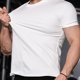 thumbnail image 5 of Ceisia Men's Slim Fit Crew Neck Short Sleeve T-Shirt High Stretch German Velvet Athletic Top White XXL Gifts, 5 of 9