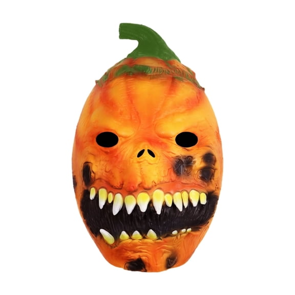 Scary Pumpkin Mask Halloween Jack-O-Lantern Evil Scary Face Latex Head Mask Creepy Masquerade Party Cosplay Costume Prop For Adults Holiday Dress Up