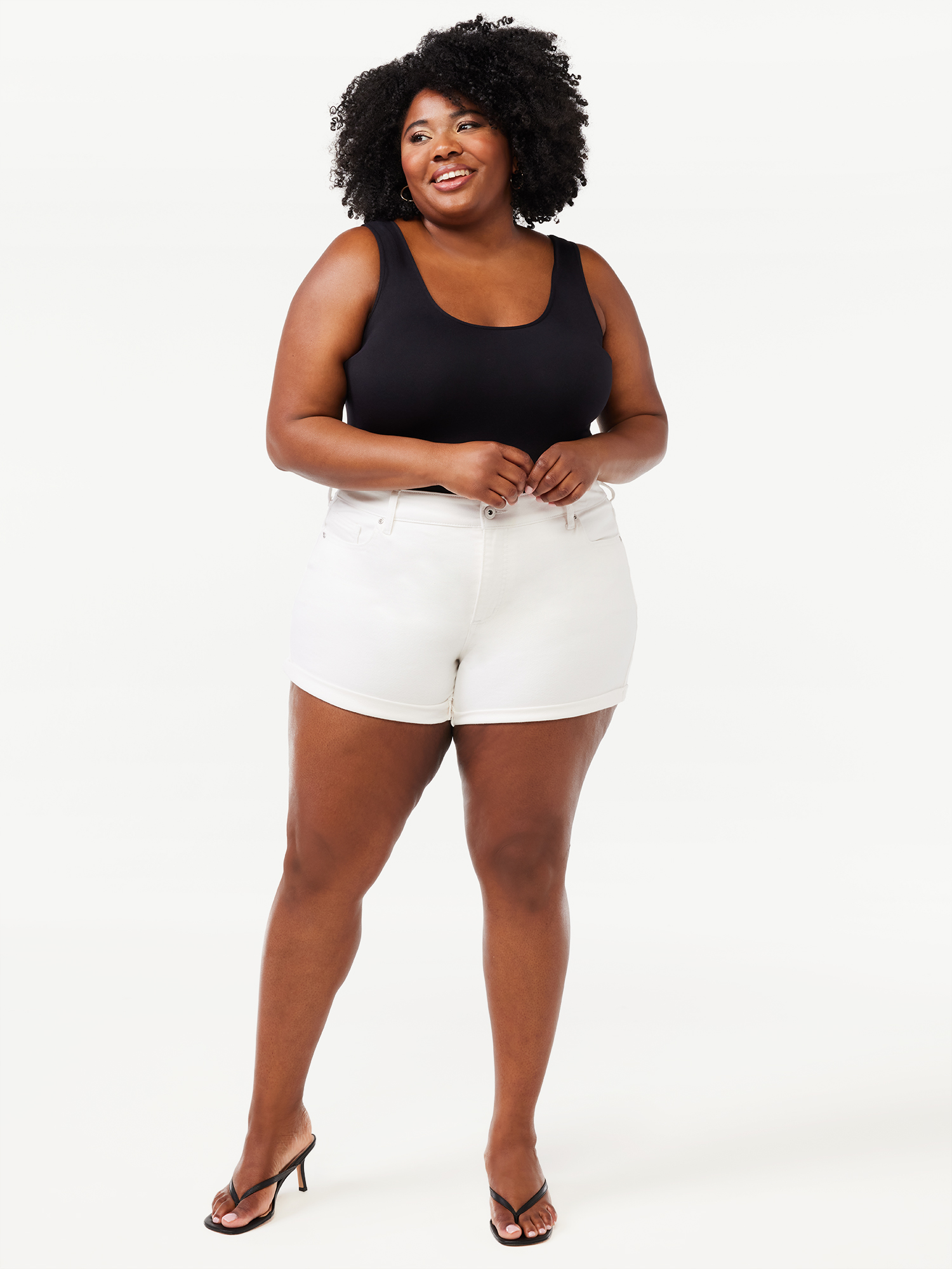 Sofia Jeans by Sofia Vergara Women's Plus Size Lila Slant Hem Shorts