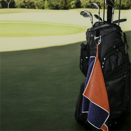 Athletic Works Dual-Sided Microfiber Multi-Color Golf Towel, Features Hanging Loop, 32x16
