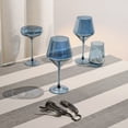 thumbnail image 2 of Thyme & Table 4-Pack Stemless Angled Wine Glass Set, Iridescent Blue, 2 of 5