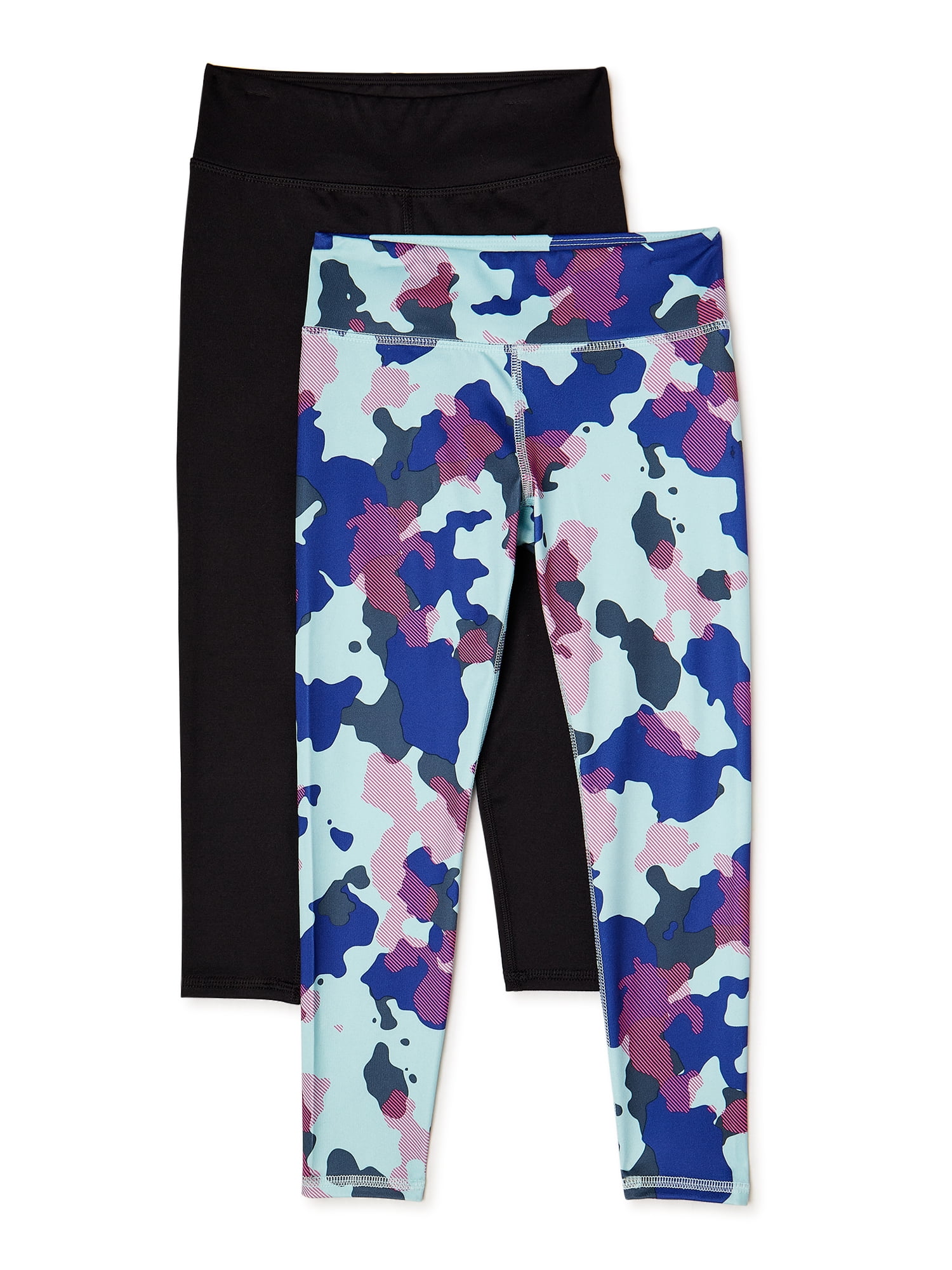 Athletic Works Girls Active Leggings, 2Pack, Sizes 418 & Plus