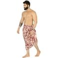 thumbnail image 3 of HAPPY BAY Men's Standard Swimsuits Sarong Pareo Beach Wrap One size Maroon, Multi Summer Vacation Aloha, 3 of 5