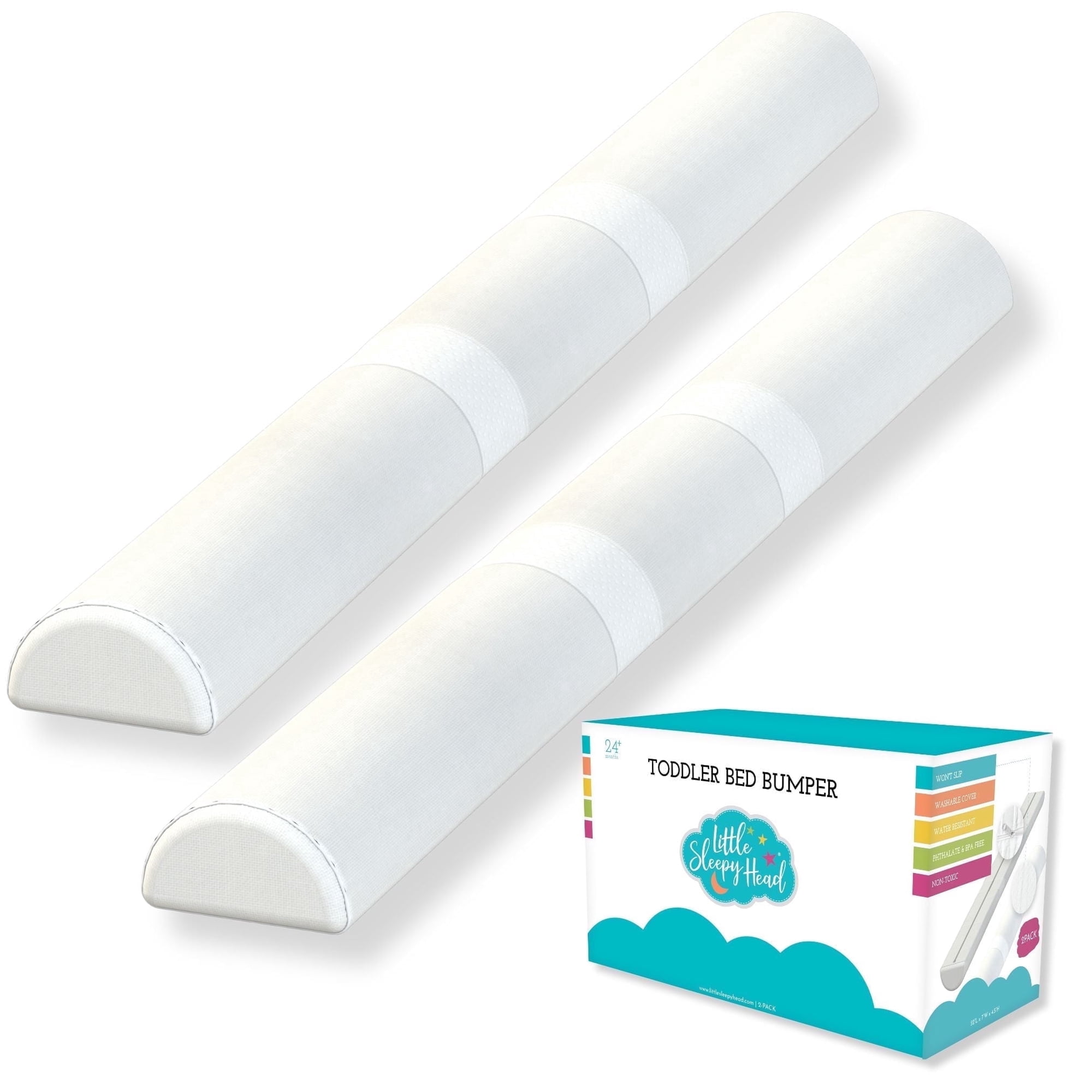 Little Sleepy Head Foam Bed Rail Bed Bumpers For Toddlers - Safeguard Your Kid's Sleep (2 Pack)