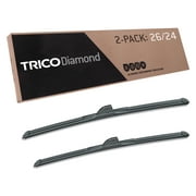 TRICO Diamond 2 Pack, 26" and 24" High Performance Replacement Windshield Wiper Blades (25-2624)