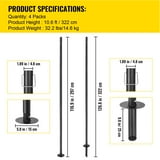 BENTISM 10.6ft Steel String Light Poles, 4 Pack Outdoor Lamp Post with ...