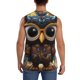 thumbnail image 4 of Balery Quirky Owl With Glasses Camisetas sin mangas para hombre, absorbe la humedad y protege contra el mal olor.-Large, 4 of 7