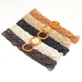 thumbnail image 2 of YooGuoGuo New Fashion Wide Bohemian Belts for Women Round Wood Buckle Woven Braided Rope Belt Female Casual Crochet Boho Dress Waistband, 2 of 6