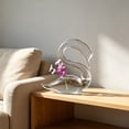 thumbnail image 6 of 1 Pair Hand Blown Glass Swan Bud Vase for Indoor Plants or Fresh Flowers Use for Office Desk Decor Wedding Centerpieces Home Decor Great Gift for Friends (B), 6 of 6