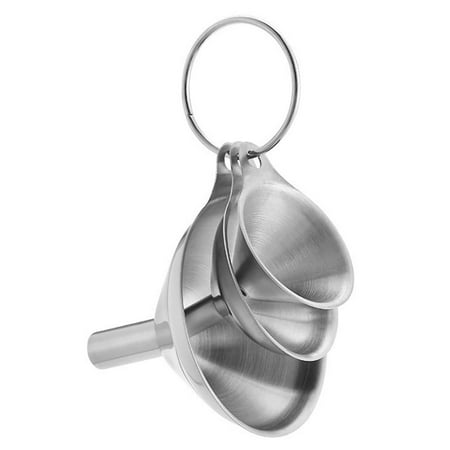 

1pcs Mini Stainless Steel Funnels 3Pcs/Set Portable Spices Wine Flask Filter Kitchen Gadgets Utensil Silver