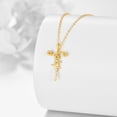 thumbnail image 2 of YAFEINI 14K Yellow Gold Faith Jesus Cross Necklace Religious Script Cross Pendant Necklace Jewelry Mothers Day Gifts for Women Cross Necklace Gifts (Faith), 2 of 6