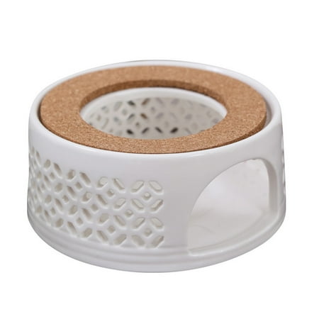 

Teapot Warmer Porcelain Tea Heater without Electricity Candles Heating White Teapot Heater Winter Tea Warmer for Home Tea House